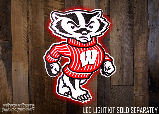 Wisconsin "BADGER" 3D Vintage Metal Wall Art