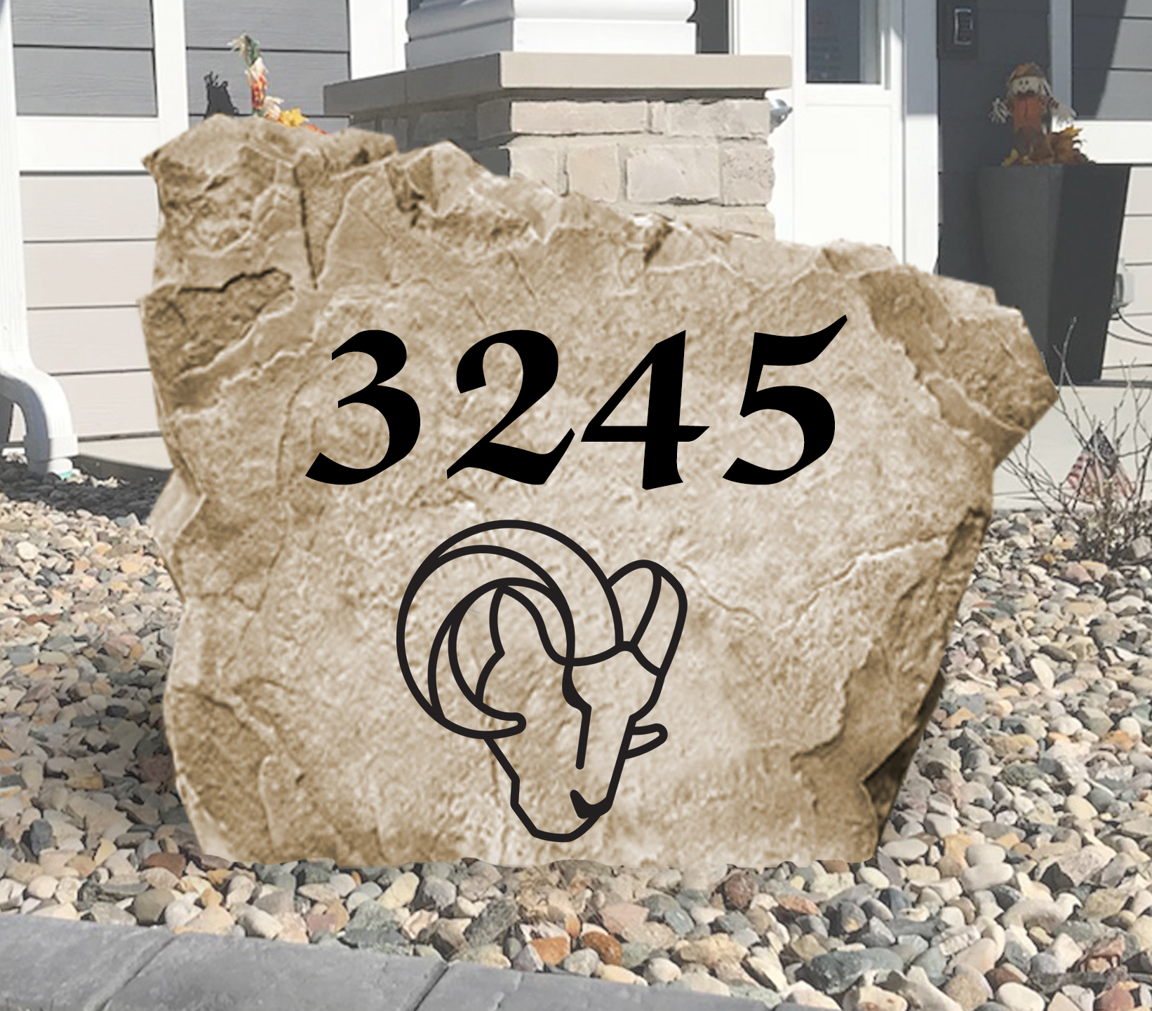 Los Angeles Rams Design-A-Stone Landscape Art Address Stone