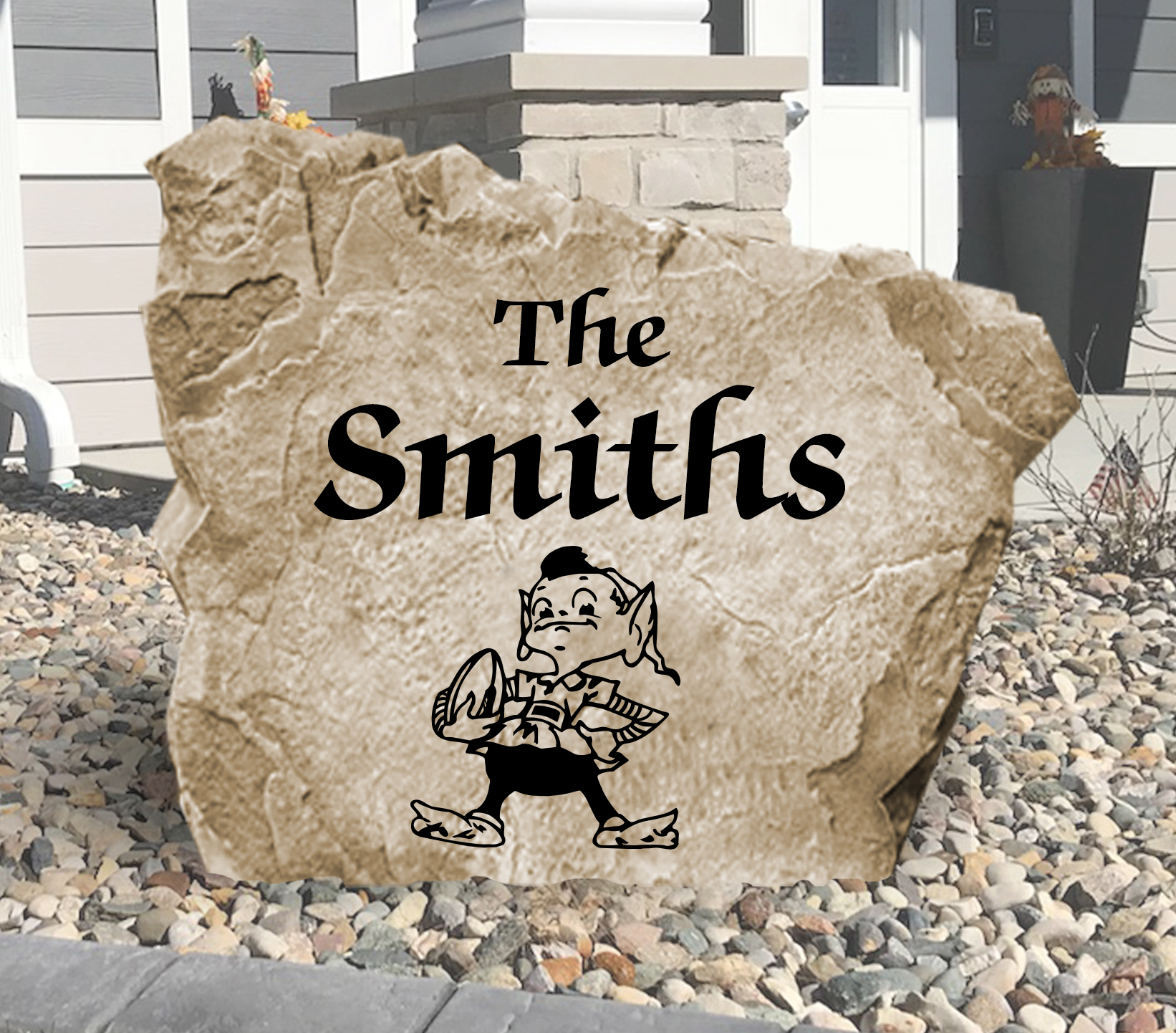 Cleveland Browns Design-A-Stone Landscape Art Family Name