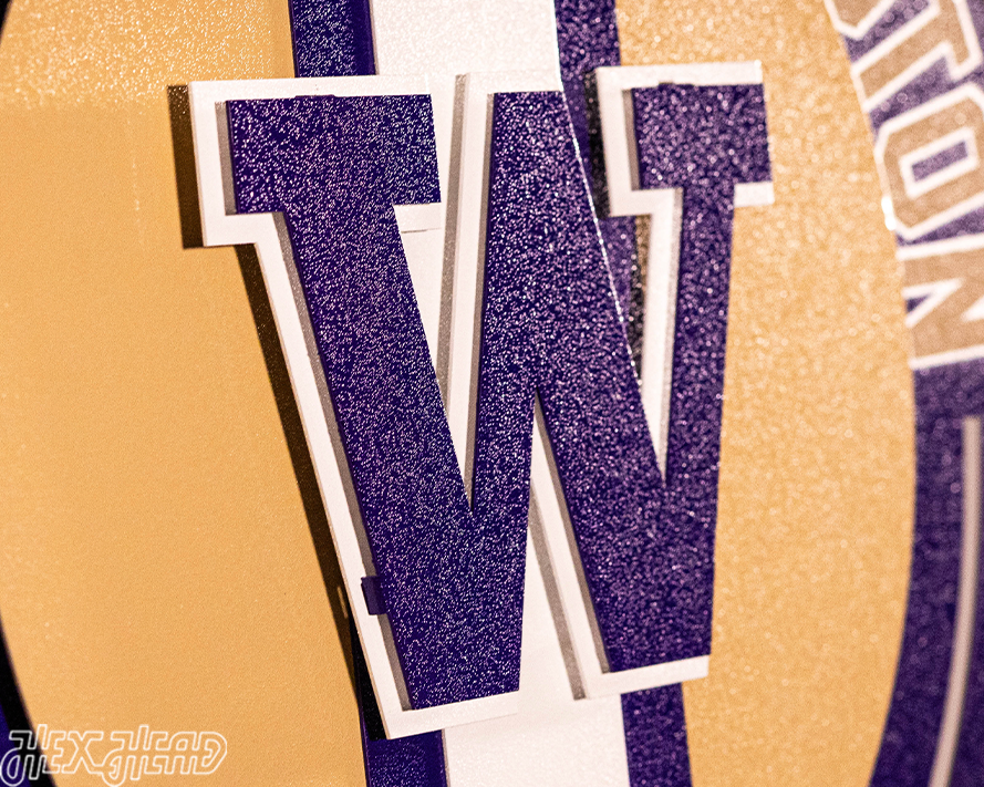 Washington Huskies Crest 3D Metal Wall Art