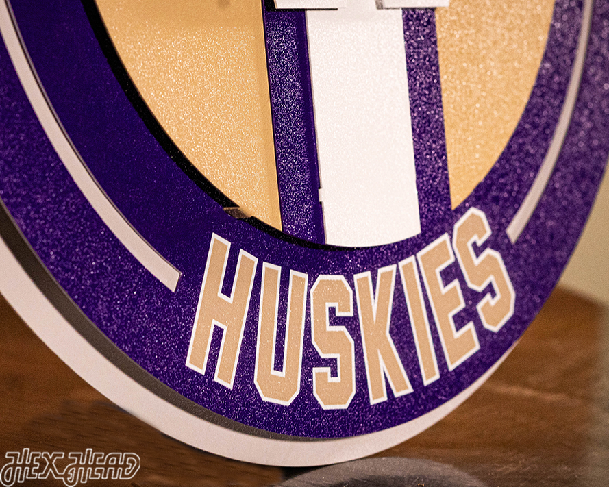 Washington Huskies Crest 3D Metal Wall Art