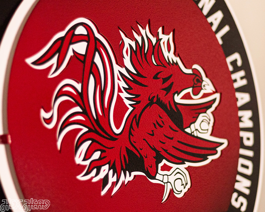 South Carolina Gamecocks DYNASTY- Women's Basketball Championships w/ Replaceable Icon Plate 3D Vintage Metal Wall Art
