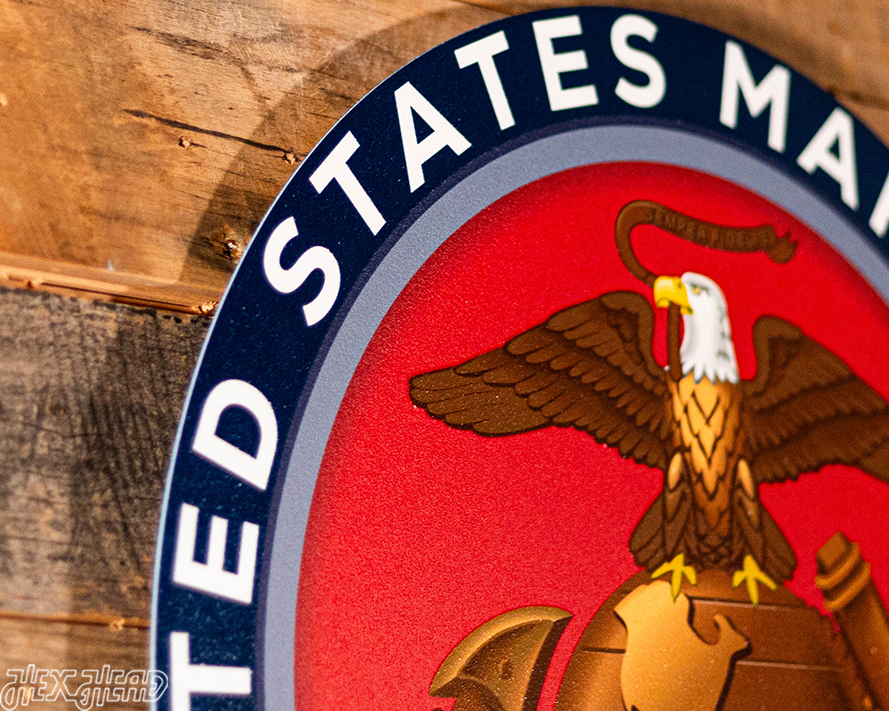 VARSITY Collection- SINGLE Layer United States Marines Corps Metal Wall Art