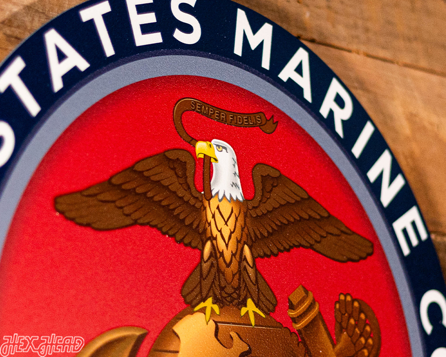 VARSITY Collection- SINGLE Layer United States Marines Corps Metal Wall Art