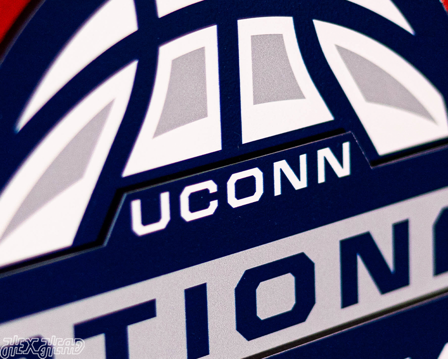 UCONN Huskies 2024 National Champions 3D Metal Wall Art