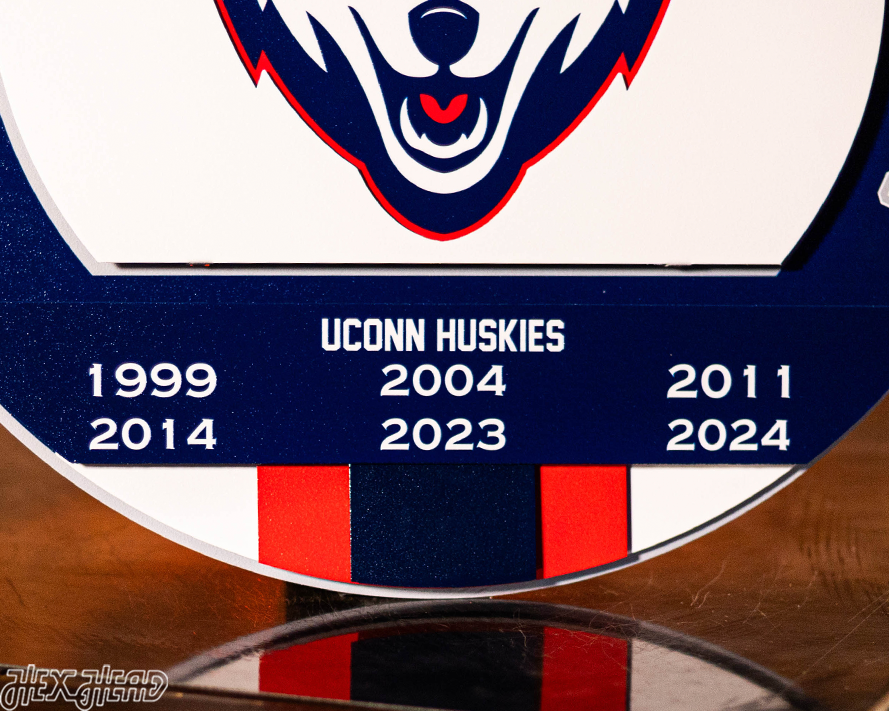 Connecticut UCONN Huskies DYNASTY- Men's Basketball Championships w/ Replaceable Icon Plate 3D Vintage Metal Wall Art