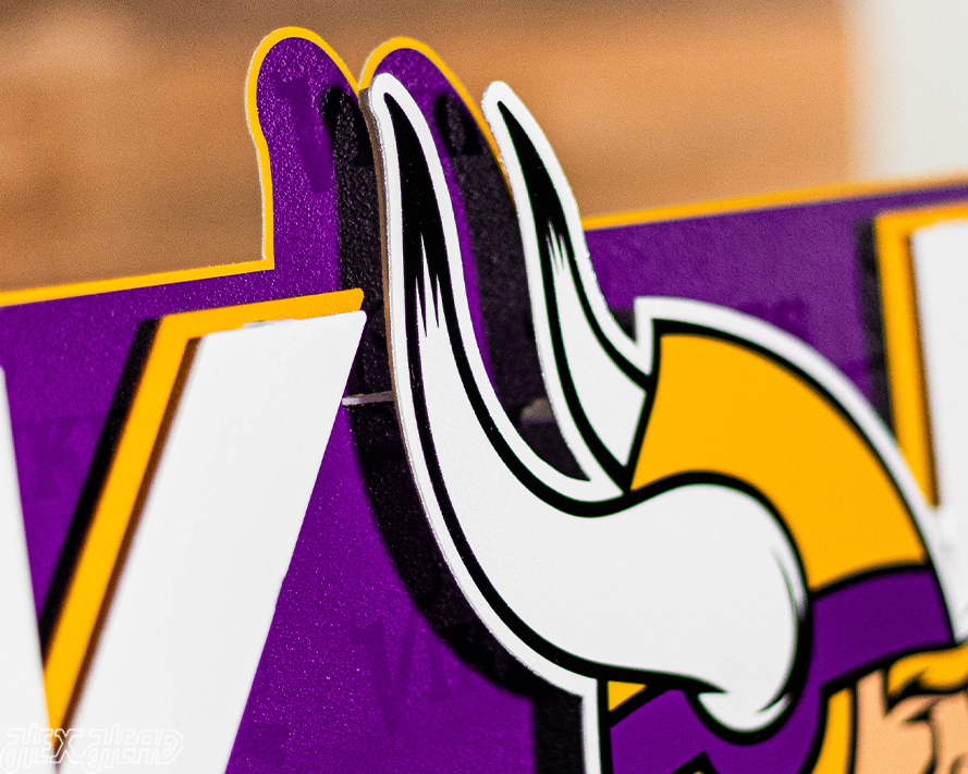 Minnesota Vikings "SKOL" Hex Head Exclusive 3D Vintage Metal Wall Art