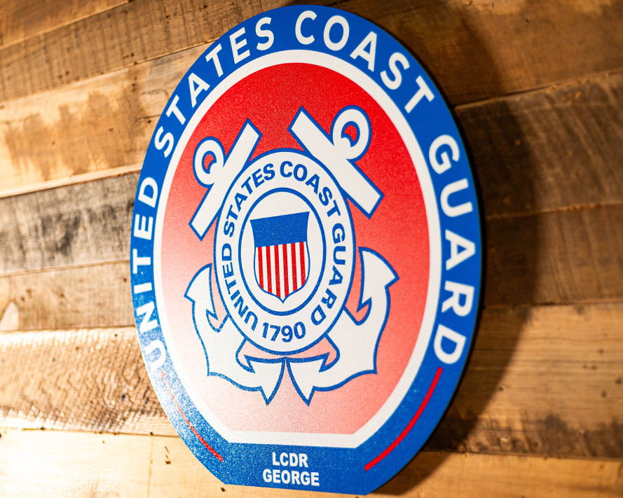 VARSITY Collection- SINGLE Layer United States Coast Guard Metal Wall Art