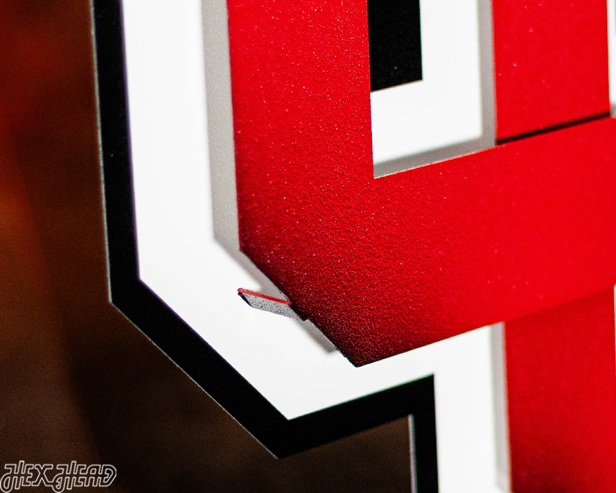 Utah Utes Interlocking U Logo 3D Vintage Metal Wall Art