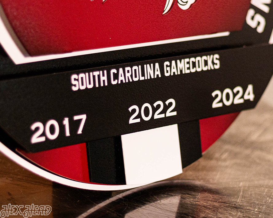 South Carolina Gamecocks DYNASTY- Women's Basketball Championships w/ Replaceable Icon Plate  3D Vintage Metal Wall Art