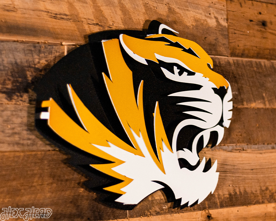 Missouri Tiger Head 3D Vintage Metal Wall Art