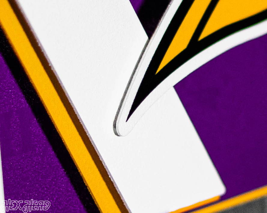 Minnesota Vikings "SKOL" Hex Head Exclusive 3D Vintage Metal Wall Art