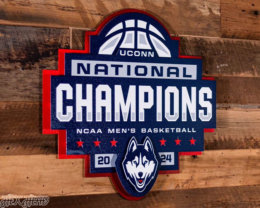 UCONN Huskies 2024 National Champions 3D Metal Wall Art