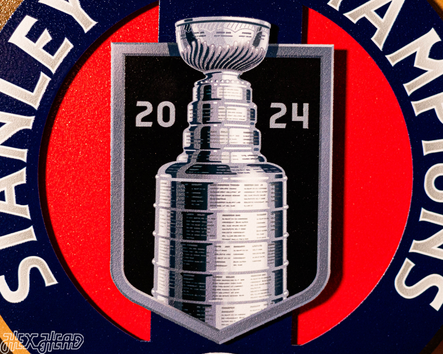 12" Florida Panthers HEX HEAD EXCLUSIVE Design 2024 Champions 3D Metal Wall Art