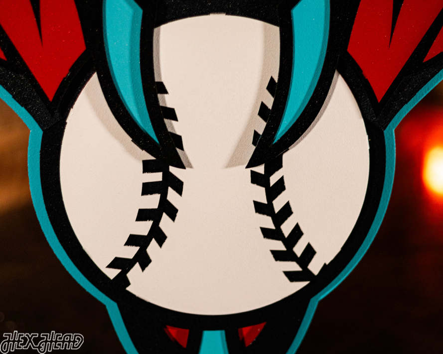 Arizona Diamondbacks Mascot 3D Vintage Metal Wall Art