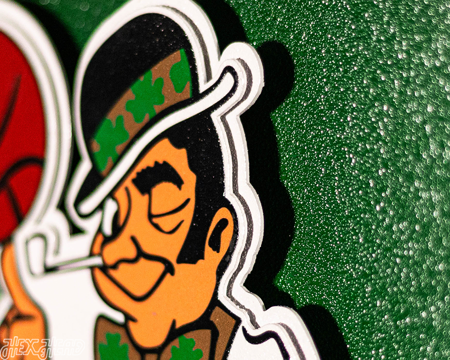 Boston Celtics DYNASTY- World Championship Wins w/ Replaceable Icon Plate 3D Metal Wall Art