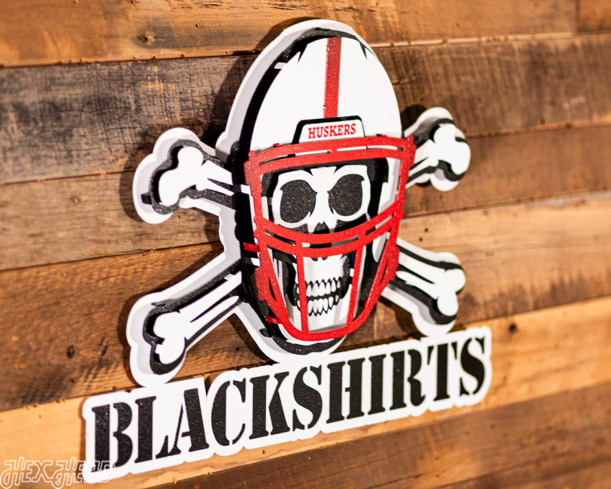 Nebraska Huskers "BLACKSHIRTS" 3D Vintage Metal Wall Art