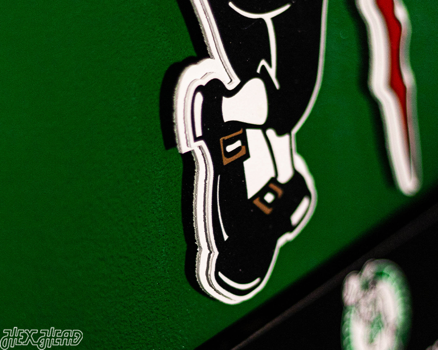 Boston Celtics DYNASTY- World Championship Wins w/ Replaceable Icon Plate 3D Metal Wall Art