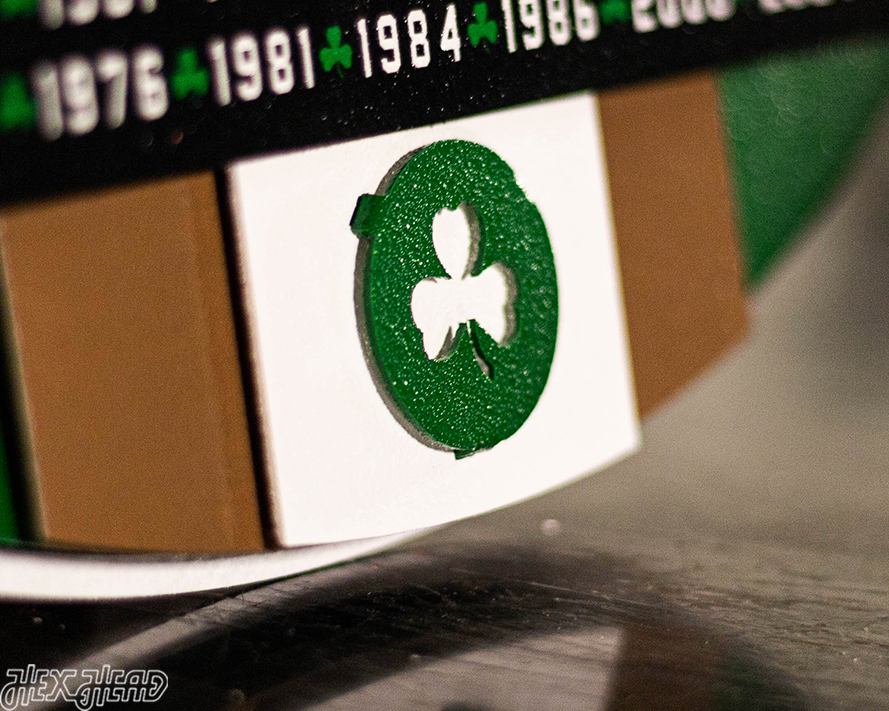 Boston Celtics DYNASTY- World Championship Wins w/ Replaceable Icon Plate 3D Metal Wall Art