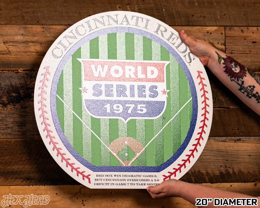 VARSITY Collection- SINGLE Layer 1975 World Series Cincinnati Reds Metal Wall Art
