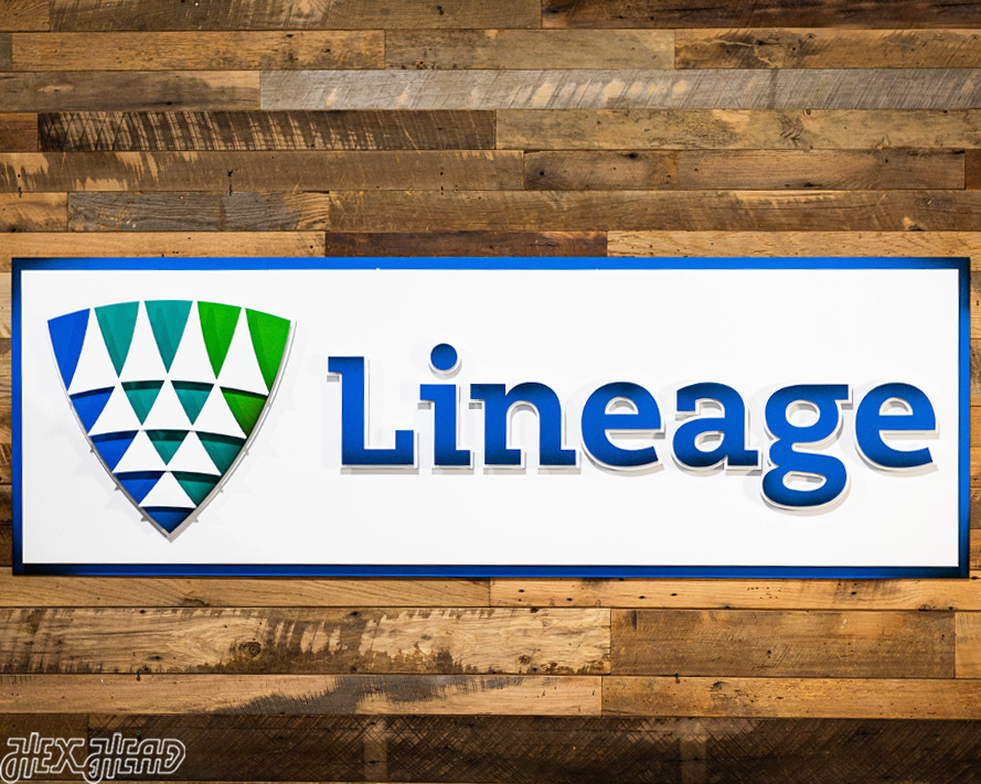 Lineage Full Rectangular Logo 3D Metal Wall Art