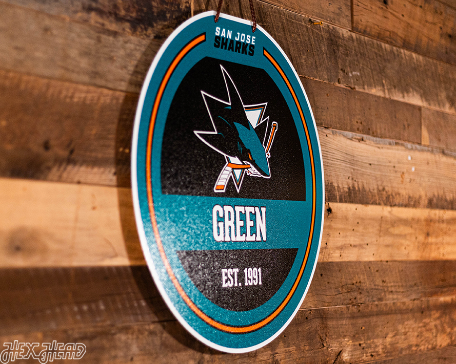 San Jose Sharks Personalized Monogram Metal Art