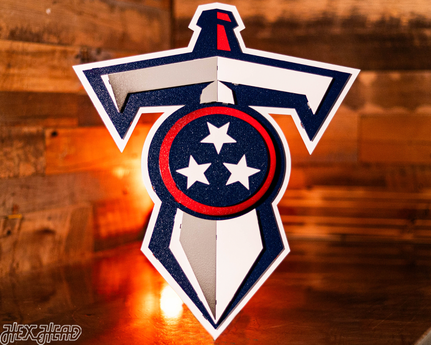Tennessee Titans Sword Logo 3D Vintage Metal Wall Art