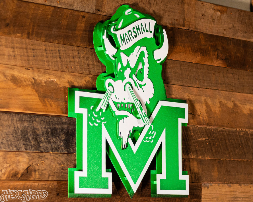 Marshall Thundering Herd VAULT Throwback 3D Metal Wall Art