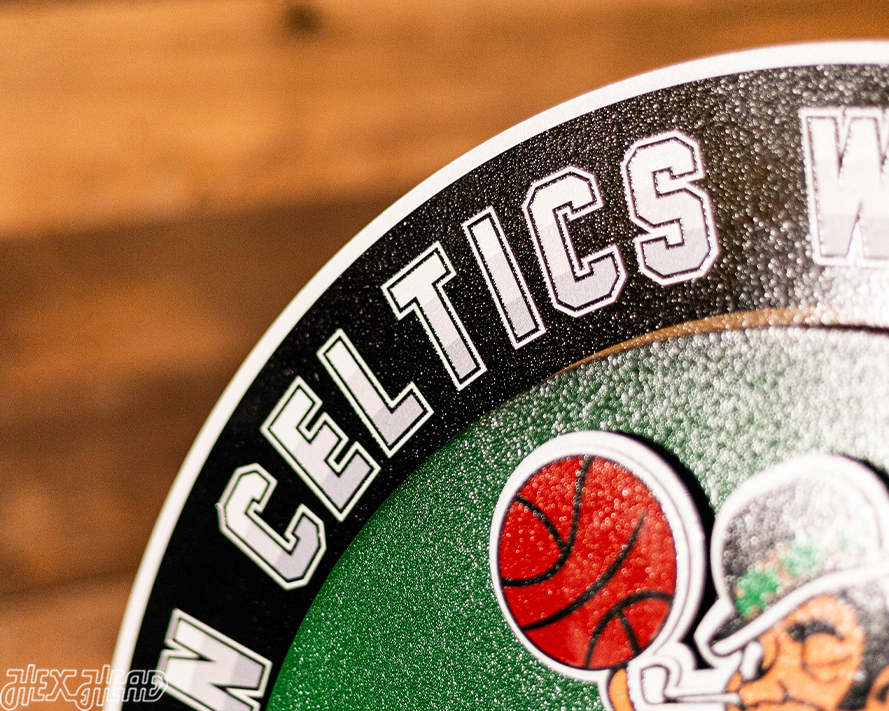 Boston Celtics DYNASTY- World Championship Wins w/ Replaceable Icon Plate 3D Metal Wall Art