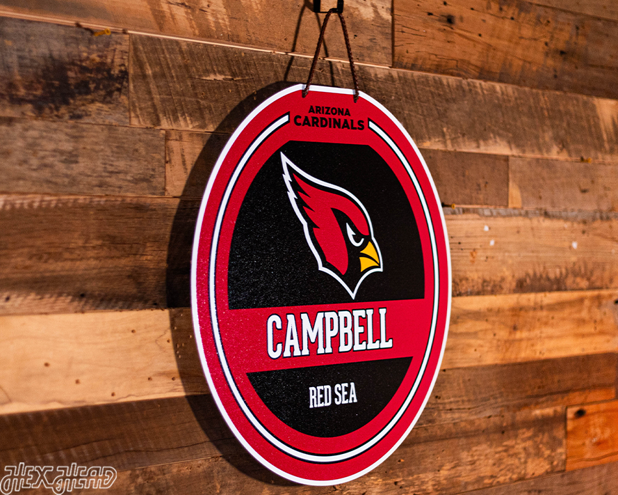 Arizona Cardinals Personalized Monogram Metal Art