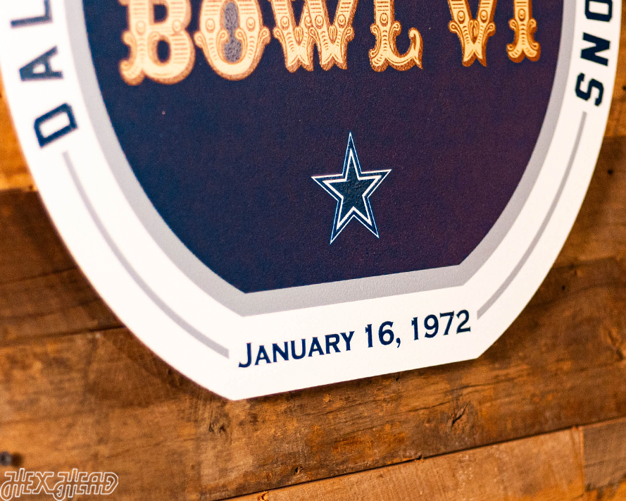 VARSITY Collection- SINGLE Layer Dallas Cowboys Super Bowl VI Metal Wall Art