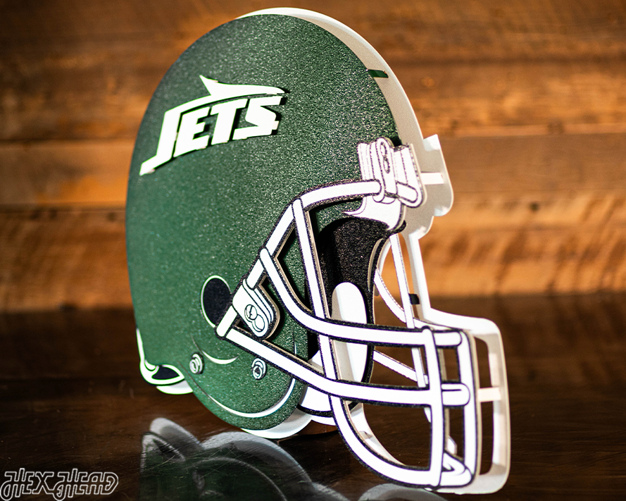 BLITZ Collection - 8 Layer New York Jets Helmet 3D Vintage Metal Wall Art