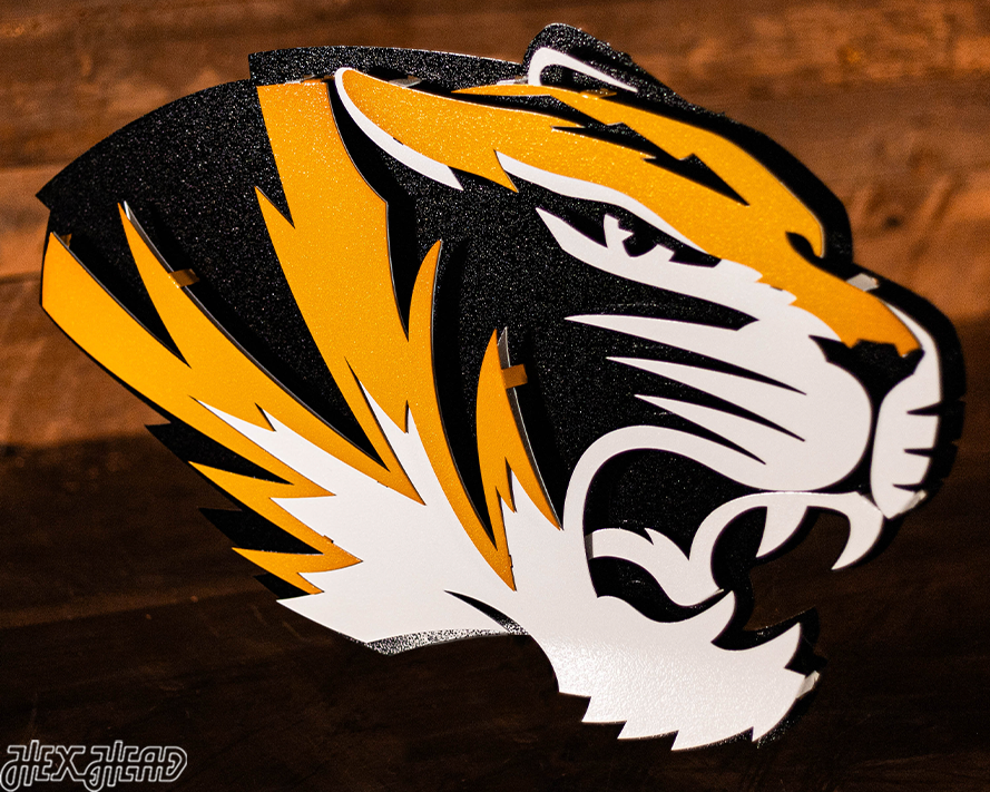 Missouri Tiger Head 3D Vintage Metal Wall Art