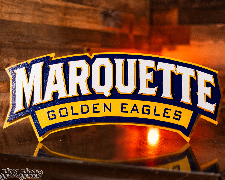 Marquette University Wordmark 3D Vintage Metal Wall Art
