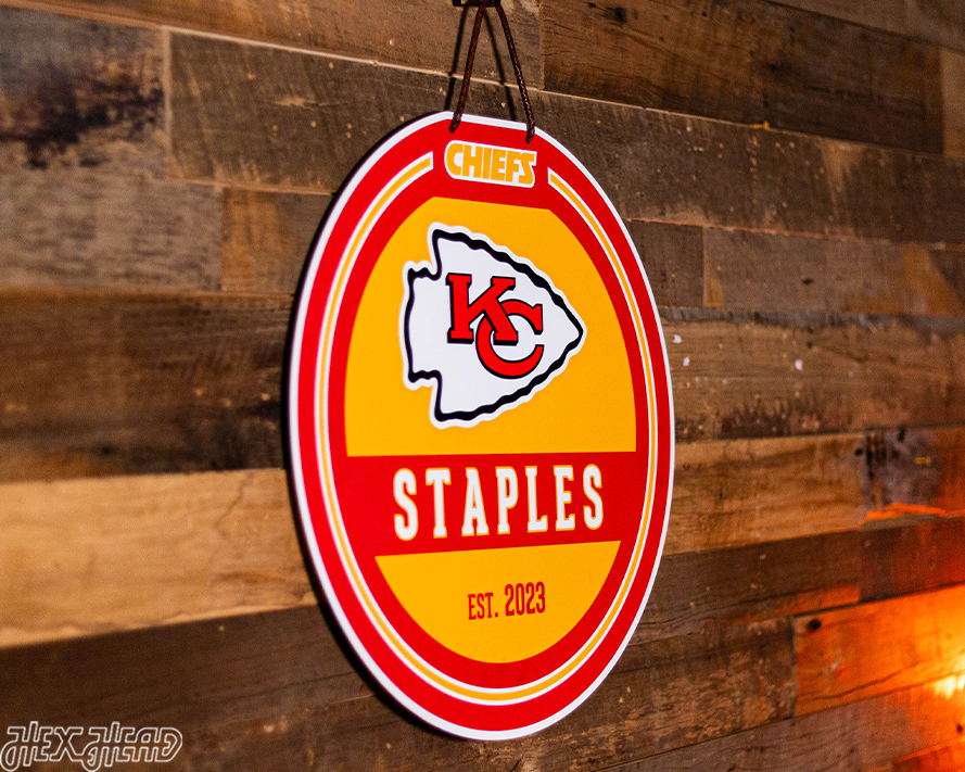 Kansas City Chiefs Personalized Monogram Metal Art