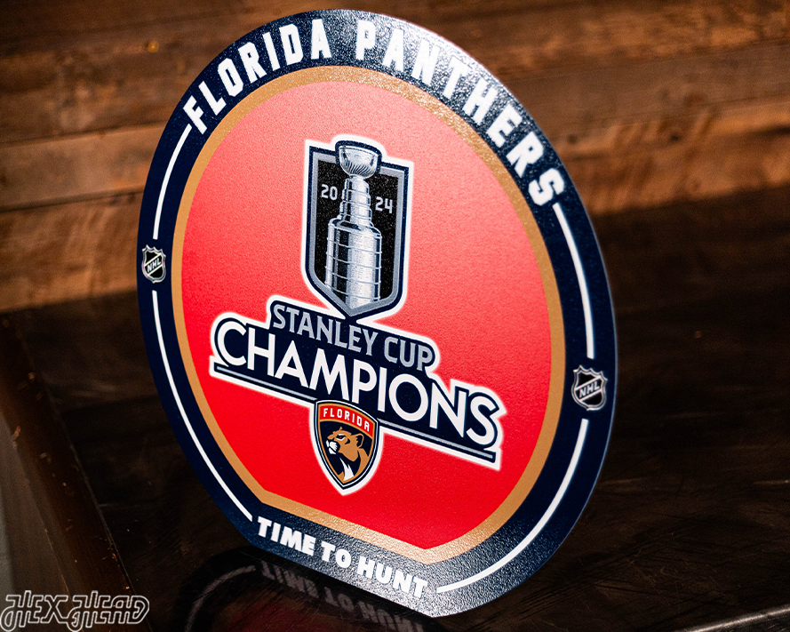 VARSITY Collection- SINGLE layer Florida Panthers 2024 Stanley Cup Champions Metal Wall Art