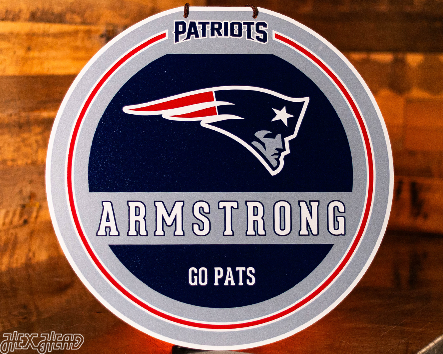 New England Patriots Personalized Monogram Metal Art