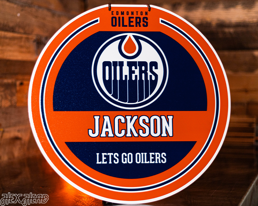 Edmonton Oilers Personalized Monogram Metal Art