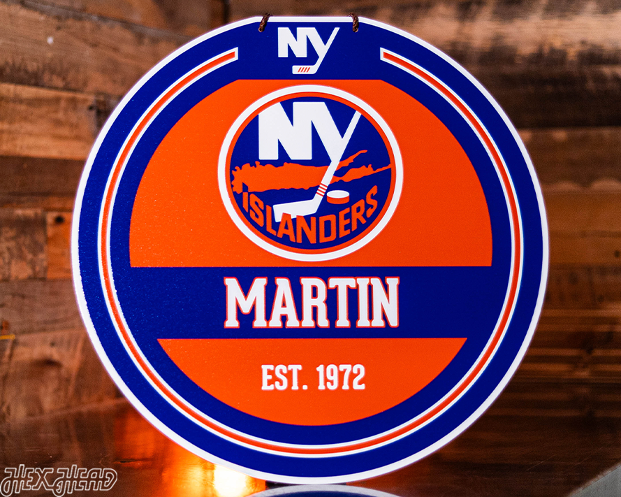 New York Islanders Personalized Monogram Metal Art