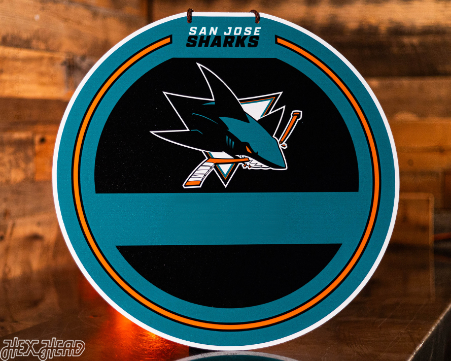 San Jose Sharks Personalized Monogram Metal Art