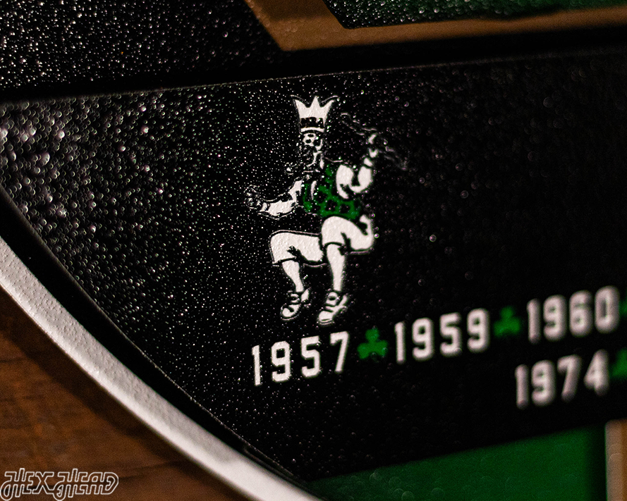 Boston Celtics DYNASTY- World Championship Wins w/ Replaceable Icon Plate 3D Metal Wall Art