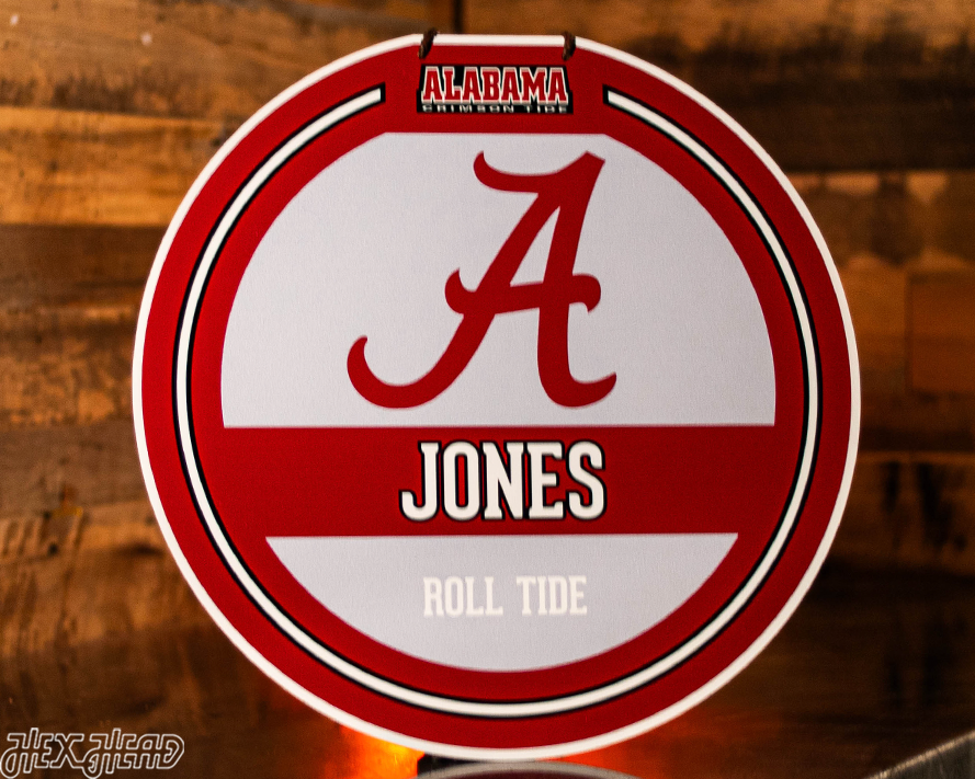 Alabama Crimson Tide Personalized Monogram Metal Art