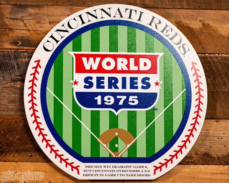 VARSITY Collection- SINGLE Layer 1975 World Series Cincinnati Reds Metal Wall Art