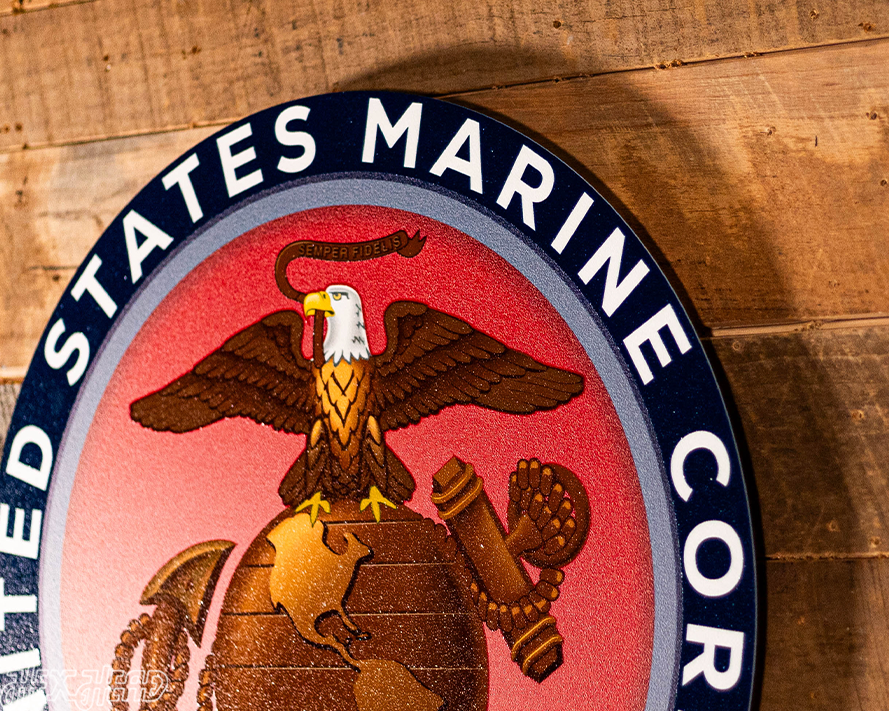 VARSITY Collection- SINGLE Layer United States Marines Corps Metal Wall Art