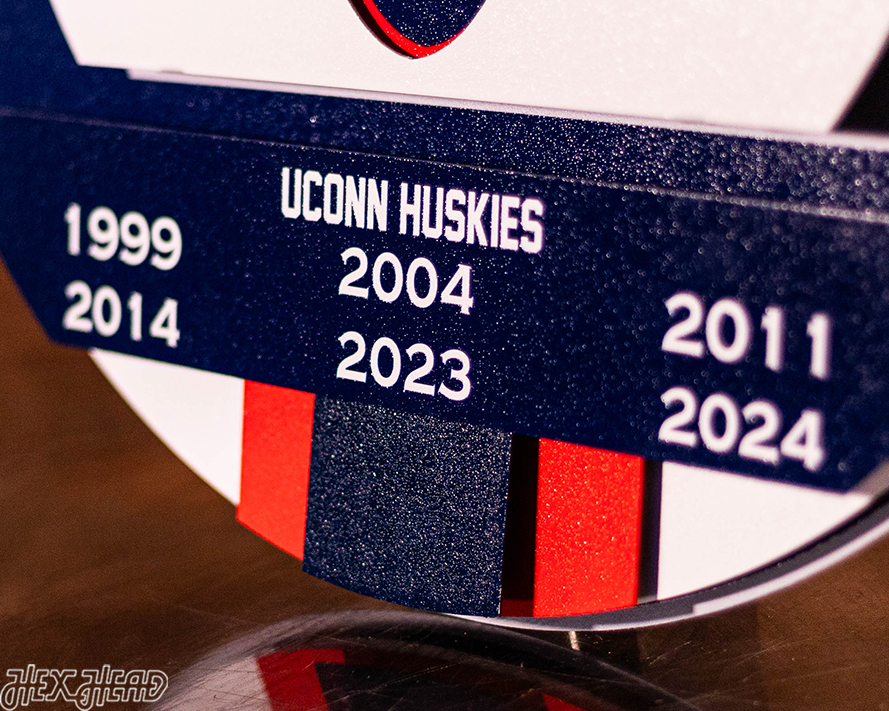 Connecticut UCONN Huskies DYNASTY- Men's Basketball Championships w/ Replaceable Icon Plate 3D Vintage Metal Wall Art