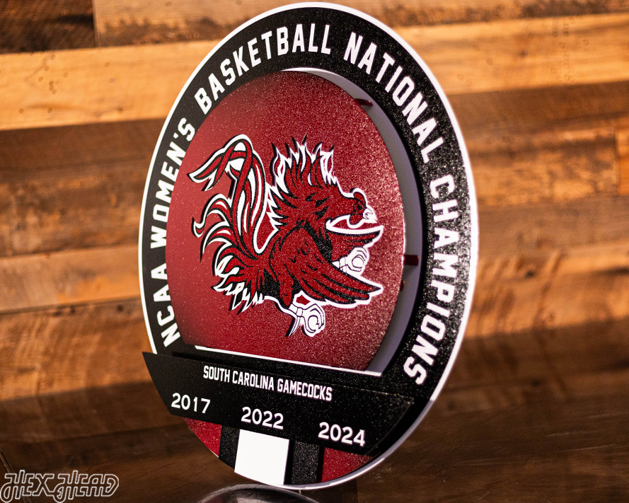 South Carolina Gamecocks DYNASTY- Women's Basketball Championships w/ Replaceable Icon Plate 3D Vintage Metal Wall Art