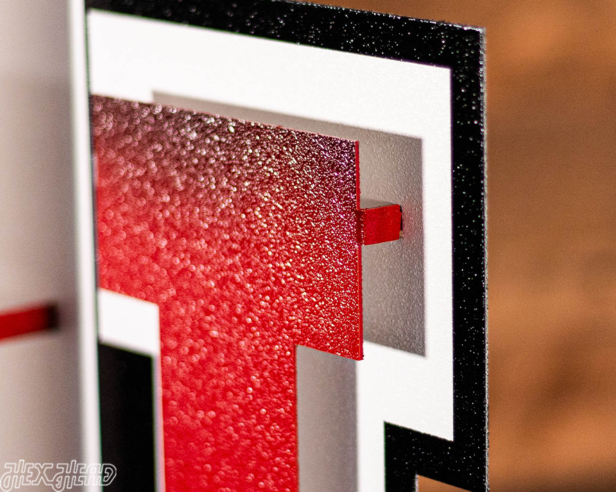 Utah Utes Interlocking U Logo 3D Vintage Metal Wall Art