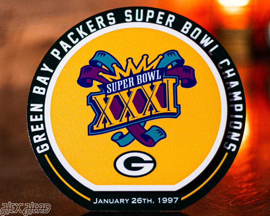 Green Bay Packers "1997" Super Bowl "Double Play" On the Shelf or on the Wall Art