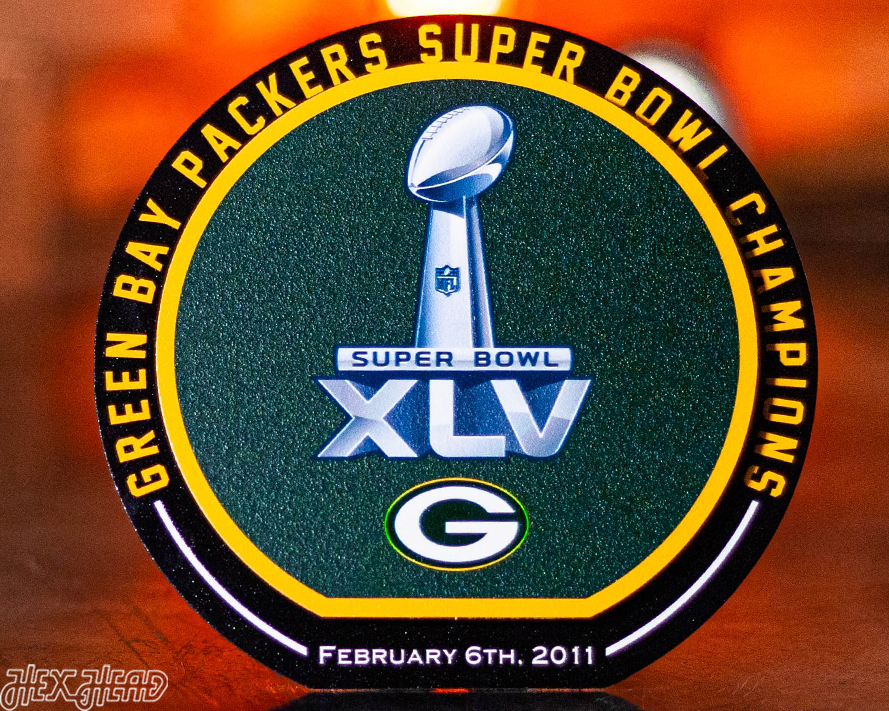 Green Bay Packers "2011" Super Bowl "Double Play" On the Shelf or on the Wall Art