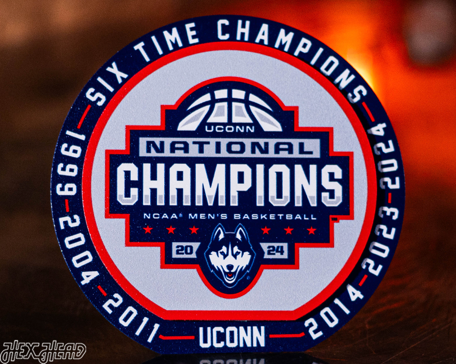 Connecticut UCONN Huskies National Champions "Double Play" On the Shelf or on the Wall Art
